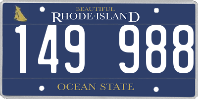RI license plate 149988