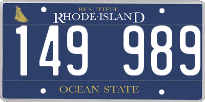 RI license plate 149989