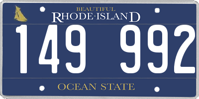 RI license plate 149992