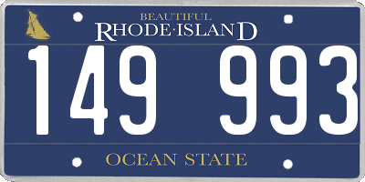 RI license plate 149993