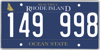 RI license plate 149998