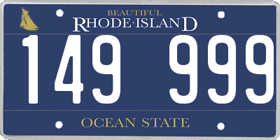 RI license plate 149999