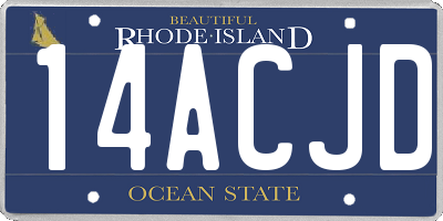 RI license plate 14ACJD