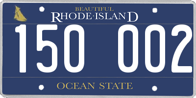 RI license plate 150002