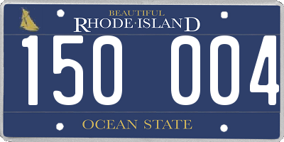 RI license plate 150004