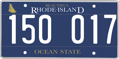 RI license plate 150017