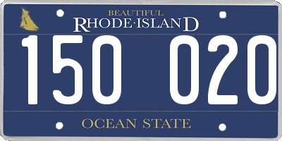 RI license plate 150020