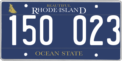 RI license plate 150023
