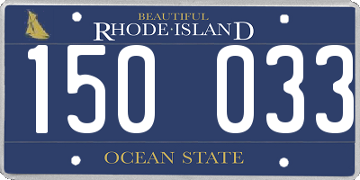 RI license plate 150033