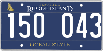 RI license plate 150043