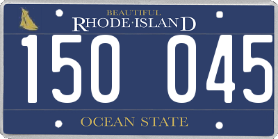 RI license plate 150045