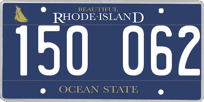 RI license plate 150062
