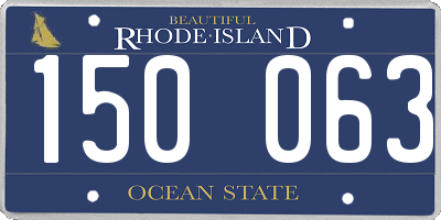 RI license plate 150063