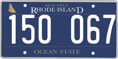 RI license plate 150067