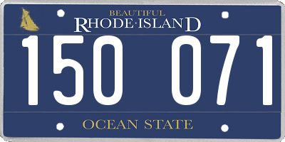RI license plate 150071