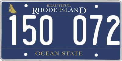RI license plate 150072