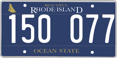 RI license plate 150077