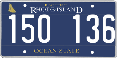 RI license plate 150136