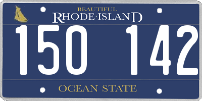 RI license plate 150142
