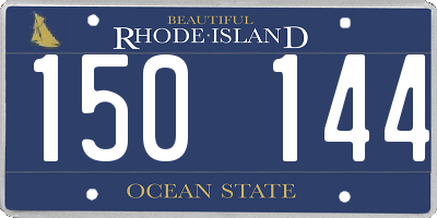 RI license plate 150144