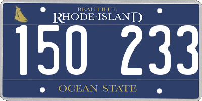 RI license plate 150233