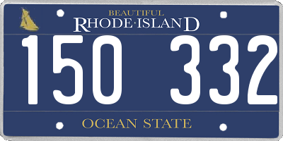 RI license plate 150332