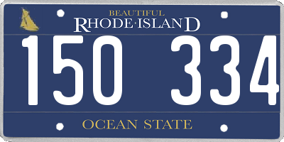 RI license plate 150334