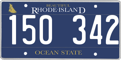 RI license plate 150342