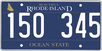 RI license plate 150345