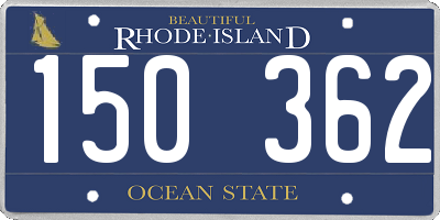 RI license plate 150362