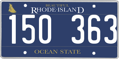 RI license plate 150363