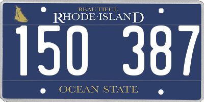 RI license plate 150387