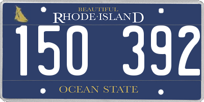 RI license plate 150392