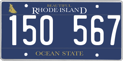 RI license plate 150567