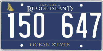 RI license plate 150647