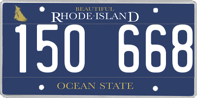 RI license plate 150668