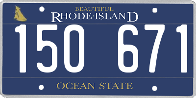 RI license plate 150671