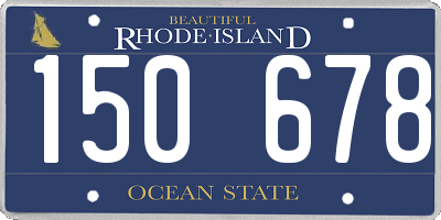RI license plate 150678