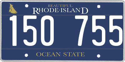RI license plate 150755