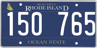 RI license plate 150765