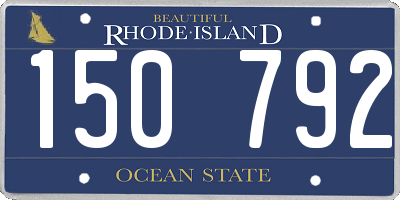 RI license plate 150792