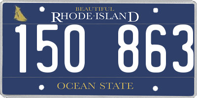 RI license plate 150863