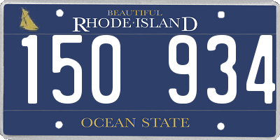 RI license plate 150934