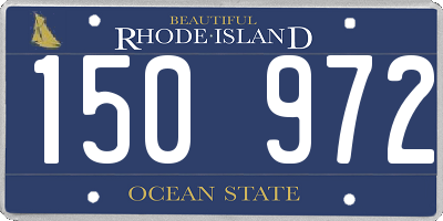 RI license plate 150972