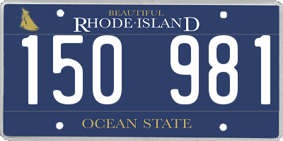 RI license plate 150981