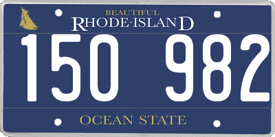 RI license plate 150982