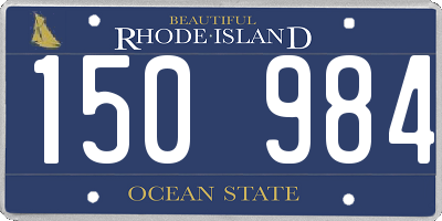 RI license plate 150984