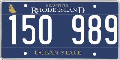 RI license plate 150989