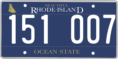 RI license plate 151007