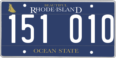 RI license plate 151010